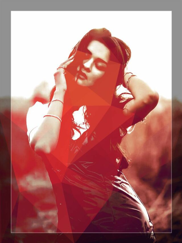 Red Polygon Overlay photo effect — generated using Photolab combo ID 19587085 via apiphotolab.me API