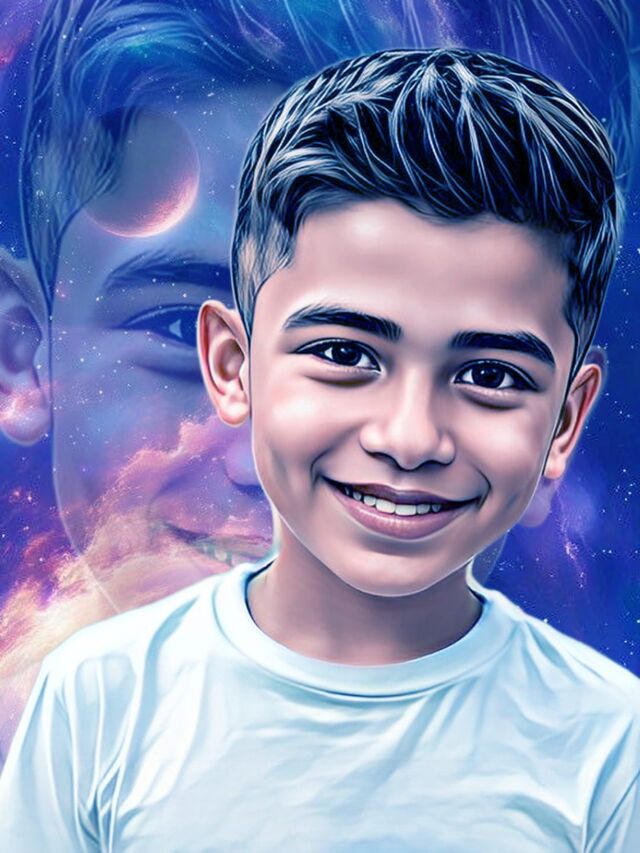 Galaxy Space Portrait photo effect — generated using Photolab combo ID 51202534 via apiphotolab.me API