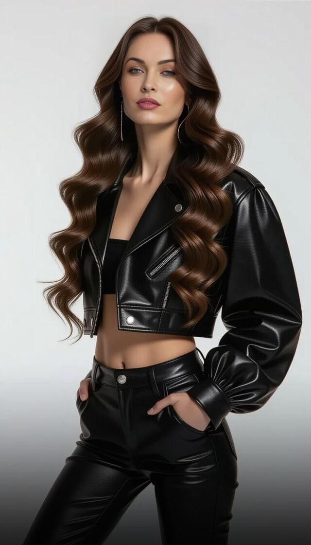 Chic Leather Suit photo effect — generated using Photolab combo ID 52073706 via apiphotolab.me API