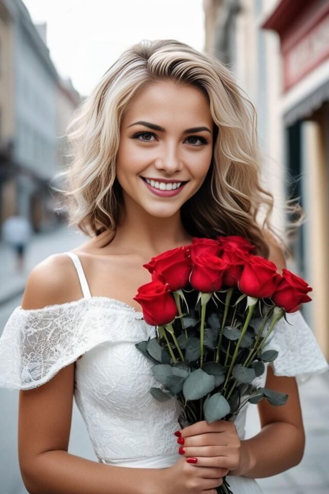 Bridal Rose Bouquet photo effect — generated using Photolab combo ID 52074263 via apiphotolab.me API