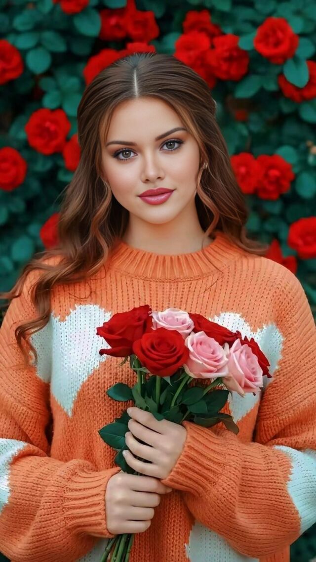 Blooming Rose Portrait photo effect — generated using Photolab combo ID 52077931 via apiphotolab.me API