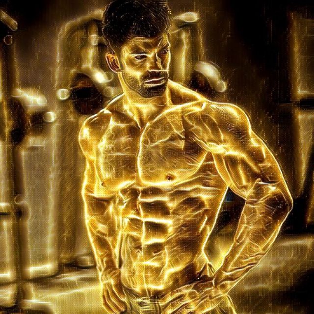 Golden Energy Aura photo effect — generated using Photolab combo ID 629852 via apiphotolab.me API